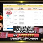 BUKTI JACKPOT SLOT MAHJONG WAYS TERPERCAYA DI INDONESIA TGL 26-10-2024