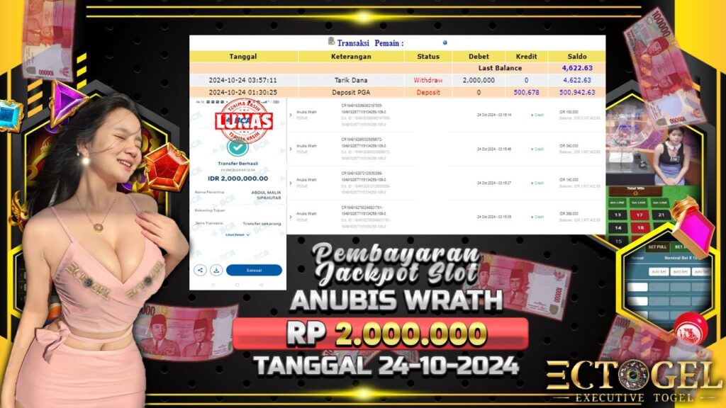 BUKTI JACKPOT SLOT ANUBIS WRATH TERPERCAYA DI INDONESIA TGL 24-10-2024